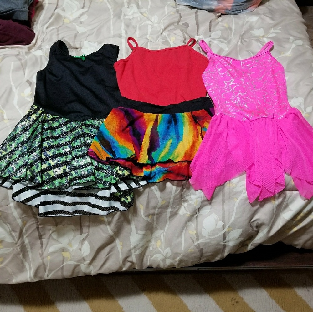 Sold! 5 Dance Leotards/Skirts Size Youth 8-10